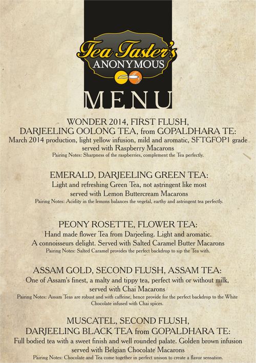 Japanese Tea tasting menu web