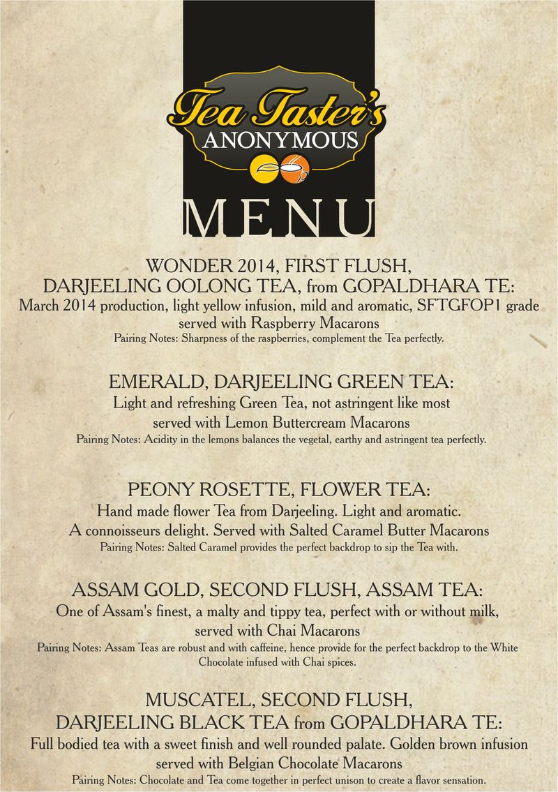 Japanese Tea tasting menu web